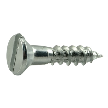 Midwest Fastener Wood Screw, #12, 1 in, Zinc Plated Steel Flat Head Slotted Drive, 36 PK 61001